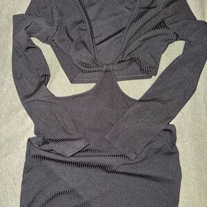 Chic Gray Cutout Dress